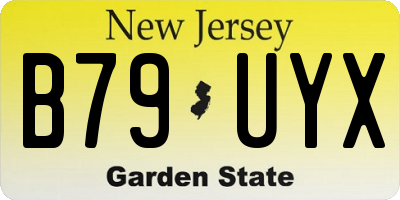NJ license plate B79UYX