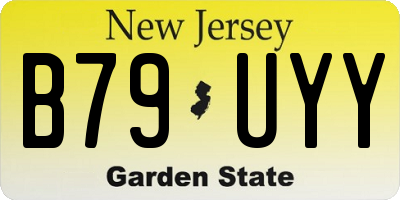 NJ license plate B79UYY