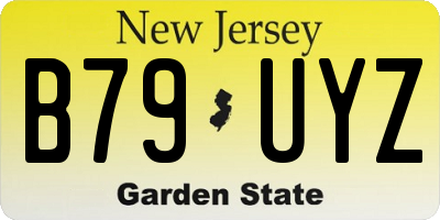 NJ license plate B79UYZ