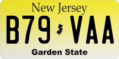 NJ license plate B79VAA