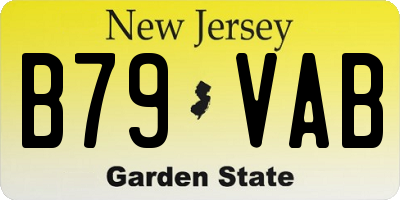 NJ license plate B79VAB