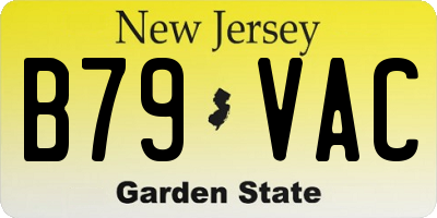 NJ license plate B79VAC