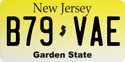 NJ license plate B79VAE