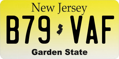 NJ license plate B79VAF