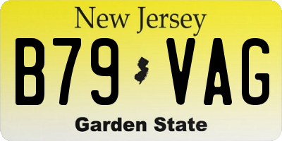 NJ license plate B79VAG