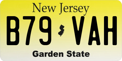 NJ license plate B79VAH