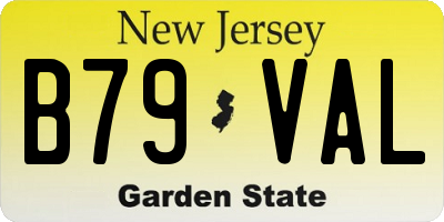 NJ license plate B79VAL