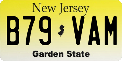 NJ license plate B79VAM
