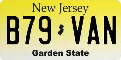NJ license plate B79VAN