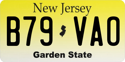 NJ license plate B79VAO