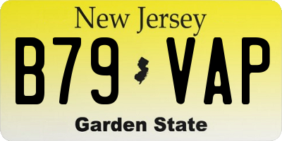 NJ license plate B79VAP