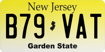 NJ license plate B79VAT