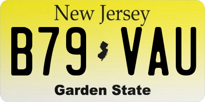 NJ license plate B79VAU