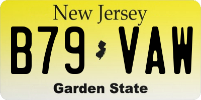 NJ license plate B79VAW