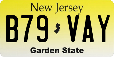 NJ license plate B79VAY