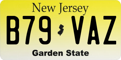 NJ license plate B79VAZ