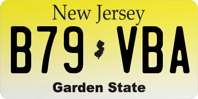 NJ license plate B79VBA