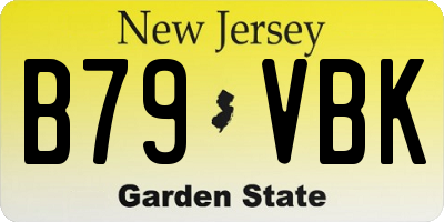 NJ license plate B79VBK