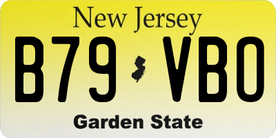 NJ license plate B79VBO