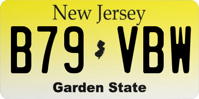 NJ license plate B79VBW