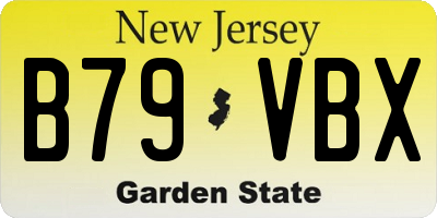 NJ license plate B79VBX
