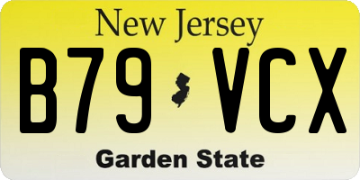 NJ license plate B79VCX