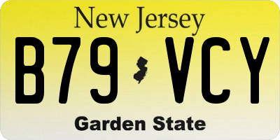 NJ license plate B79VCY