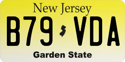 NJ license plate B79VDA