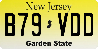 NJ license plate B79VDD