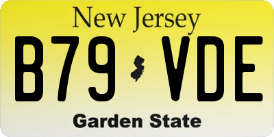 NJ license plate B79VDE