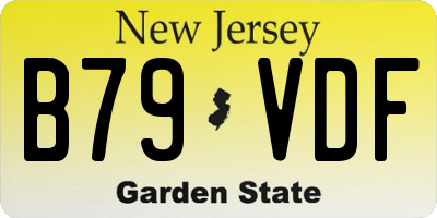 NJ license plate B79VDF