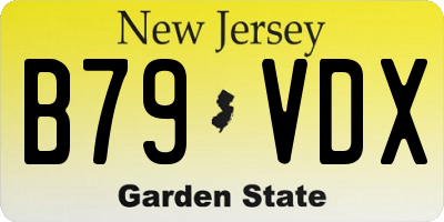 NJ license plate B79VDX