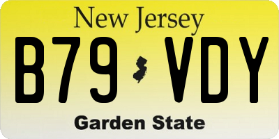NJ license plate B79VDY