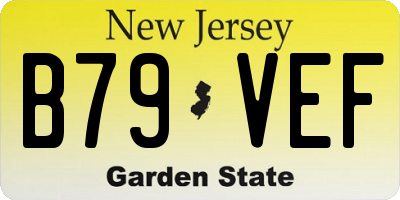 NJ license plate B79VEF