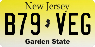NJ license plate B79VEG