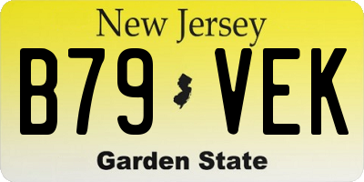 NJ license plate B79VEK