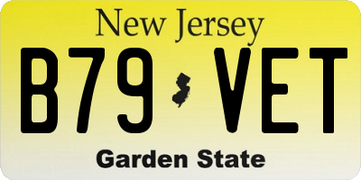 NJ license plate B79VET