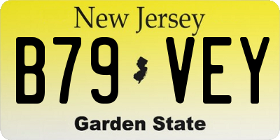 NJ license plate B79VEY