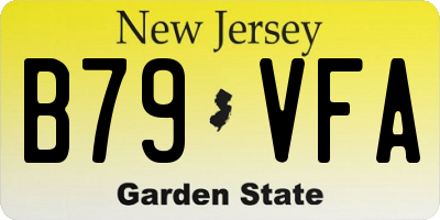 NJ license plate B79VFA