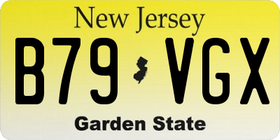 NJ license plate B79VGX
