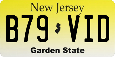 NJ license plate B79VID
