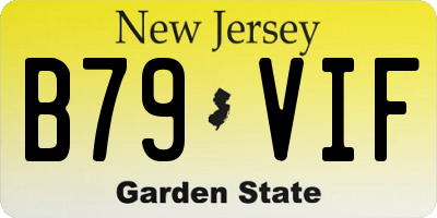 NJ license plate B79VIF