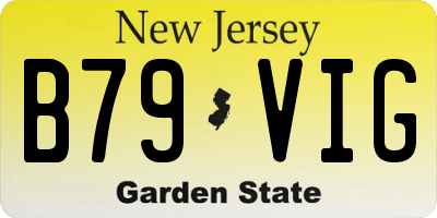 NJ license plate B79VIG