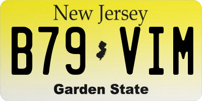 NJ license plate B79VIM