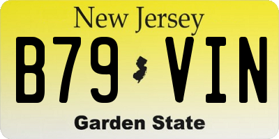 NJ license plate B79VIN