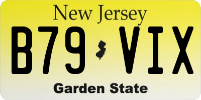 NJ license plate B79VIX