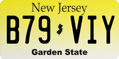 NJ license plate B79VIY