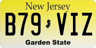 NJ license plate B79VIZ