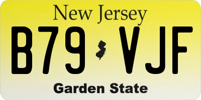 NJ license plate B79VJF