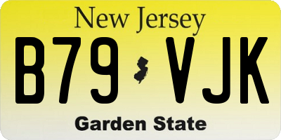 NJ license plate B79VJK